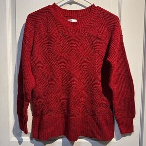 Sonoma Women's Red Crew Neck Sweater
